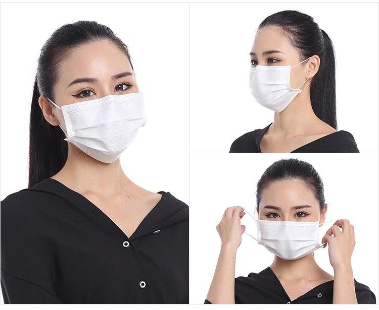 Couleur blanche 3 certification jetable de FDA ISO13485 de la CE de masque protecteur de pli fournisseur